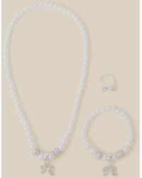 Monsoon - Pearl Beaded Bow Bridesmaid Jewellery Set - Lyst