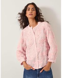 Monsoon - Blair Floral Appliqué Blouse Pink - Lyst