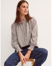 Monsoon - Marlo Check Blouse Brown - Lyst