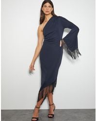 Monsoon - Toria Fringe Jersey Dress Black - Lyst