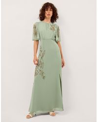 Monsoon - Skyler Floral Embellished Maxi Dress Green - Lyst