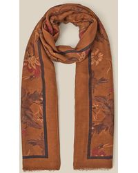Monsoon - Ochre Princella Floral Print Scarf - Lyst