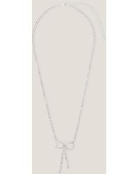 Monsoon - Diamanté Bow Necklace - Lyst