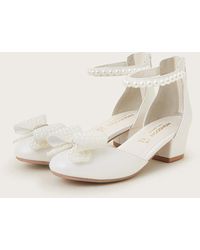 Monsoon - Pearly Bow Two-part Heels Ivory - Lyst
