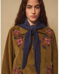 Monsoon - East Issy Knitted Triangle Scarf Blue - Lyst