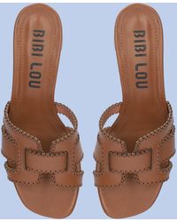 Monsoon - Bibi Lou Holly Leather Mule Sandals Tan - Lyst