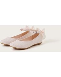 Monsoon - Lila Glitter Spot Ballerina Flats Pink - Lyst