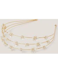 Monsoon - Flower Pearl Wire Headband Ivory - Lyst