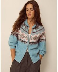 Monsoon - Fen Fair Isle Cardigan Blue - Lyst