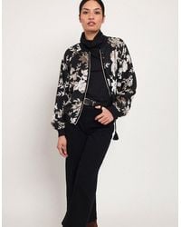 Monsoon - East Ziena Devoré Bomber Jacket Black - Lyst