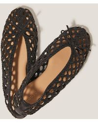 Monsoon - Betsy Woven Ballet Flats Black - Lyst