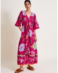 Monsoon - Prim Floral Maxi Dress Pink - Lyst