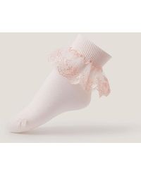 Monsoon - Lace Ankle Sock Pink - Lyst