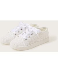Monsoon - Bridal Lace Trainers Ivory - Lyst