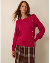 Monsoon - Beryl Button Jumper Red - Lyst