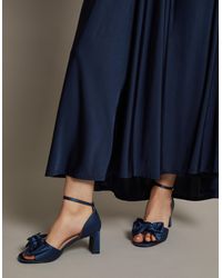 Monsoon - Tilda Satin Bow Heels Blue - Lyst