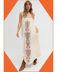 Monsoon - Raffya Sapphire Strappy Embroidered Maxi Dress White - Lyst