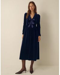 Monsoon - Britney Bow Velvet Midi Dress - Lyst