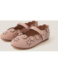 Monsoon - Flower Cutwork Ballet Flats Pink - Lyst