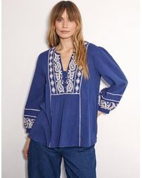 Monsoon - East Circe Paisley Embroidered Blouse Blue - Lyst