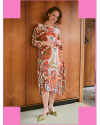 Monsoon - One Hundred Stars Fiesta Print Asymmetrical Midi Dress Multi - Lyst