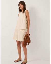 Monsoon - Lucy Linen Blend Tank Top Natural - Lyst