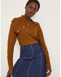 Monsoon - Kay Asymmetrical Collar Jumper - Lyst