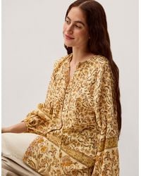 Monsoon - Ari Floral Print Blouse Yellow - Lyst