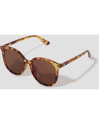 Monsoon - Oversized Tort Round Sunglasses - Lyst