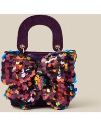 Monsoon - Sequin Bow Tote Bag Purple - Lyst