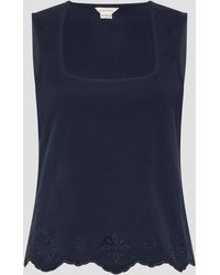 Monsoon - Cara Cutwork Cami Top Blue - Lyst