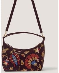 Monsoon - Hatti Velvet Shoulder Bag - Lyst