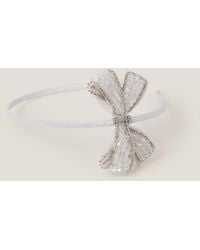 Monsoon - Beaded Bow Headband Ivory - Lyst