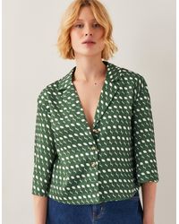 Monsoon - Maren Geometric Print Shirt Green - Lyst