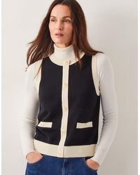 Monsoon - Sala Two Tone Knit Vest Black - Lyst