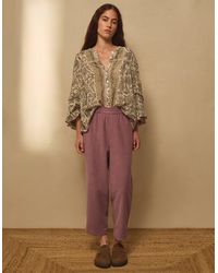 Monsoon - East Miriam Tapered Corduroy Trousers Pink - Lyst
