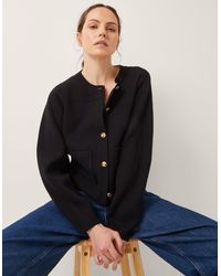 Monsoon - Bria Crew Neck Cardigan Black - Lyst