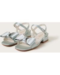 Monsoon - Diamante Bow Satin Sandals Green - Lyst