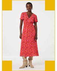 Monsoon - Fabienne Chapot Bonna Strawberry Print Midi Dress Orange - Lyst