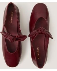 Monsoon - Hari Bow Mary Jane Ballet Flats Red - Lyst