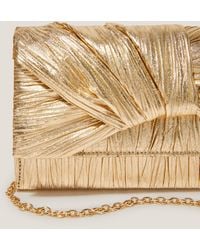 Monsoon - Mia Pleated Metallic Clutch Bag - Lyst