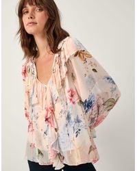 Monsoon - Sasha Floral Ruffle Blouse - Lyst