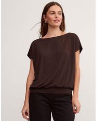 Monsoon - Dilly Cap Sleeve Jersey Top Brown - Lyst