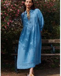 Monsoon - East Liza Linen Shirt Dress Blue - Lyst