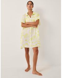 Monsoon - Adele Tropical Print Mini Shirt Dress Green - Lyst