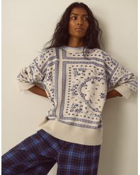 Monsoon - Gigi Paisley Print Crew Neck Jumper Ivory - Lyst