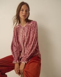 Monsoon - Katrina Long Sleeve Floral Print Top Pink - Lyst