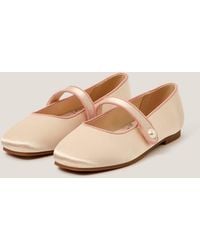 Monsoon - Pearl Strap Satin Ballet Flats Ivory - Lyst