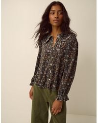 Monsoon - Carly Floral Velvet Shirt Brown - Lyst