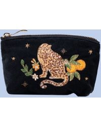 Monsoon - Elizabeth Scarlett Jungle Jaguar Velvet Coin Purse - Lyst